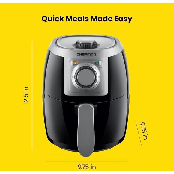 CHEFMAN 2 Qt Compact Air Fryer – Nonstick, Adjustable Temp, 60-Min Timer - Picture 5 of 6